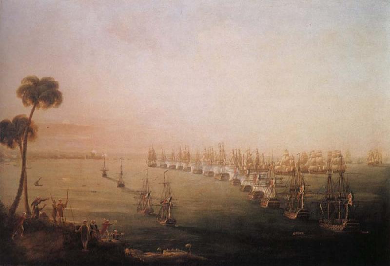 Nicholas Pocock The Battle of the Nile,1 August 1798 Sweden oil painting art